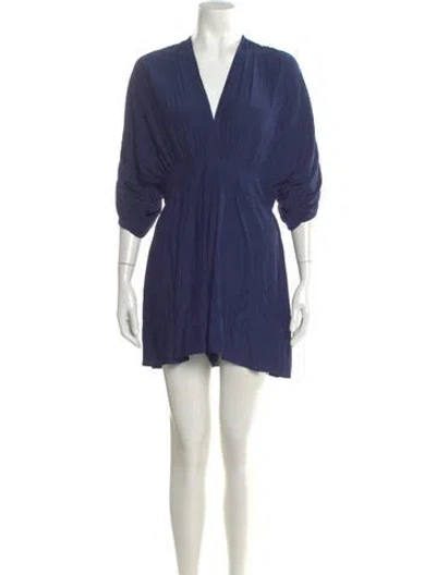 Pre-owned Ramy Brook V-neck Romper In Blue
