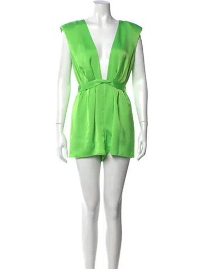 Pre-owned Ramy Brook V-neck Romper In Green