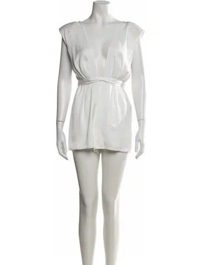 Pre-owned Ramy Brook V-neck Romper In Neutrals