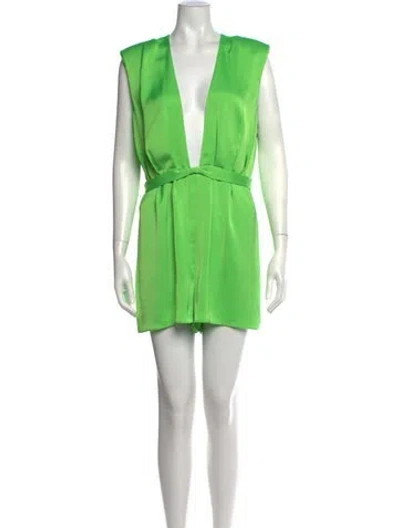 Pre-owned Ramy Brook V-neck Romper W/ Tags In Green