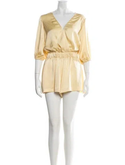 Pre-owned Ramy Brook V-neck Romper In Yellow