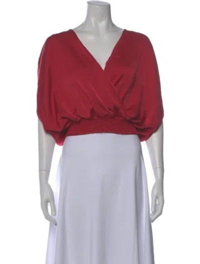 Pre-owned Ramy Brook V-neck Short Sleeve Blouse W/ Tags In Pink