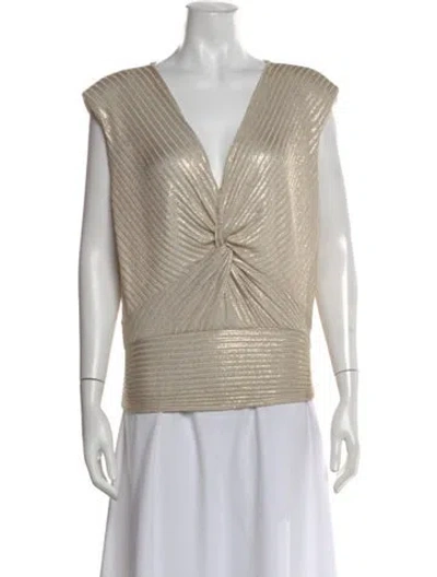 Pre-owned Ramy Brook V-neck Short Sleeve Top