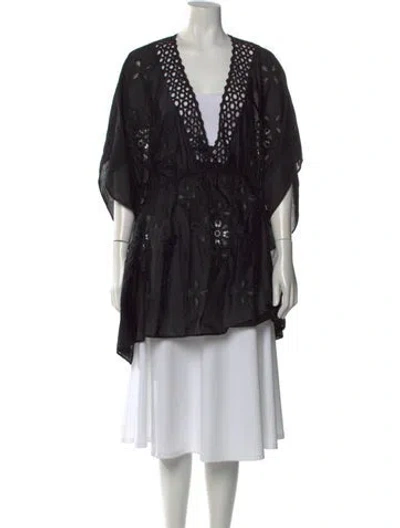 Pre-owned Ramy Brook V-neck Short Sleeve Tunic In Black