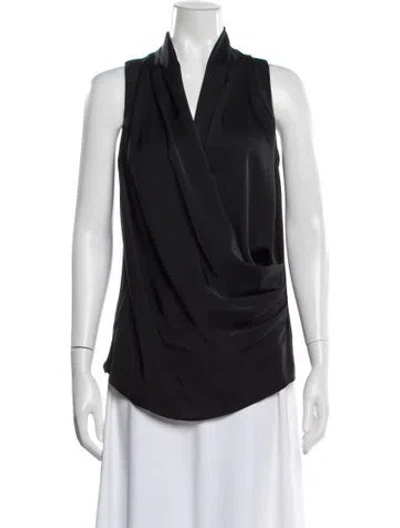 Pre-owned Ramy Brook V-neck Sleeveless Blouse In Black
