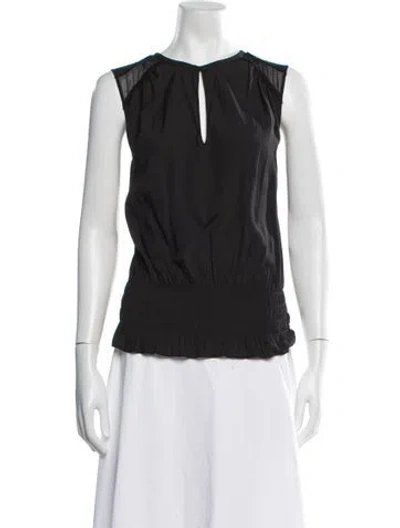 Pre-owned Ramy Brook V-neck Sleeveless Blouse In Black
