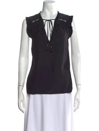 Pre-owned Ramy Brook V-neck Sleeveless Blouse In Grey