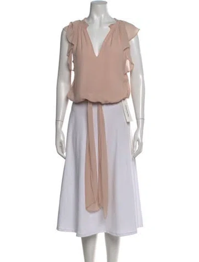 Pre-owned Ramy Brook V-neck Sleeveless Blouse In Neutral