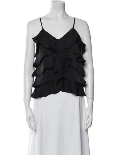 Pre-owned Ramy Brook V-neck Sleeveless Blouse W/ Tags In Black