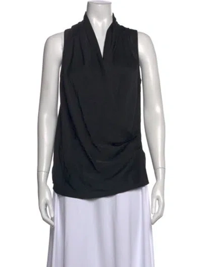 Pre-owned Ramy Brook V-neck Sleeveless Blouse W/ Tags In Black