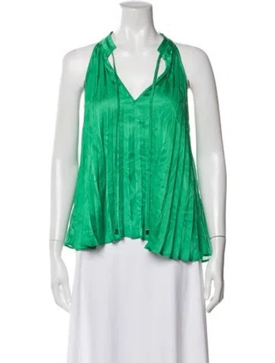 Pre-owned Ramy Brook V-neck Sleeveless Blouse W/ Tags In Green