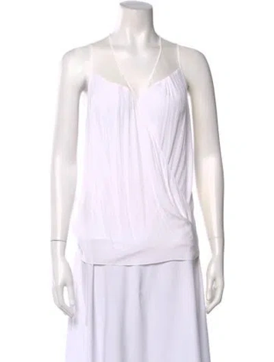 Pre-owned Ramy Brook V-neck Sleeveless Blouse In White