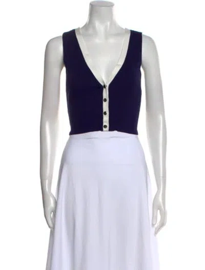 Pre-owned Ramy Brook V-neck Sleeveless Crop Top W/ Tags In Multi