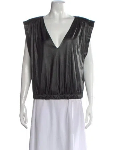 Pre-owned Ramy Brook V-neck Sleeveless Top In Black
