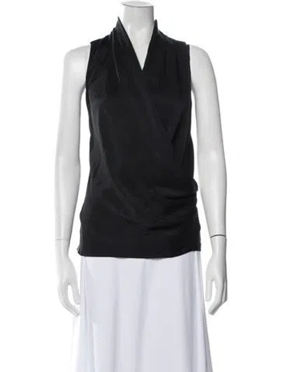 Pre-owned Ramy Brook V-neck Sleeveless Top In Black