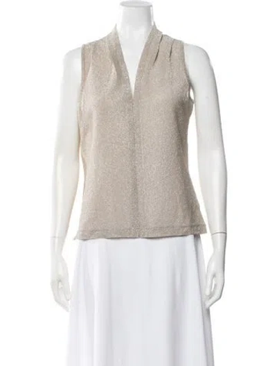 Pre-owned Ramy Brook V-neck Sleeveless Top In Neutral