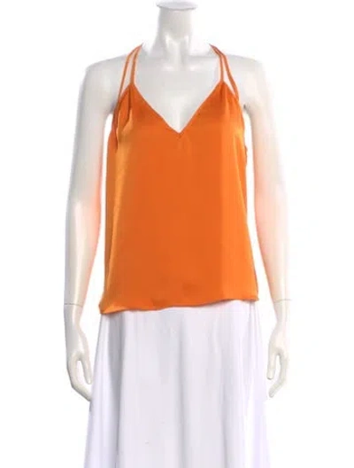 Pre-owned Ramy Brook V-neck Sleeveless Top In Orange