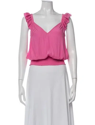Pre-owned Ramy Brook V-neck Sleeveless Top W/ Tags In Purple