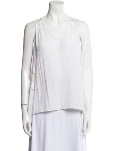 Pre-owned Ramy Brook V-neck Sleeveless Top In White