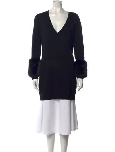 Pre-owned Ramy Brook V-neck Sweater In Black