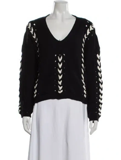 Pre-owned Ramy Brook V-neck Sweater In Black