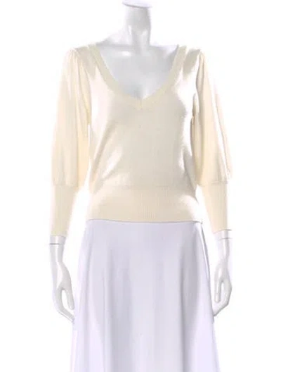 Pre-owned Ramy Brook V-neck Sweater In Neutral