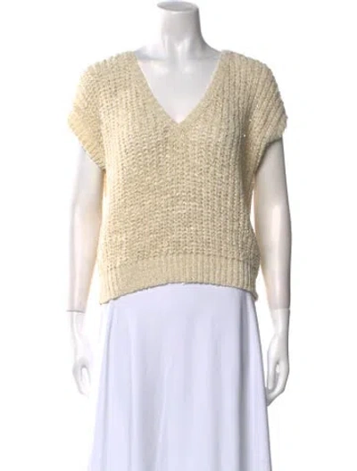 Pre-owned Ramy Brook V-neck Sweater In Neutral