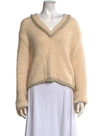 Pre-owned Ramy Brook V-neck Sweater In Neutral