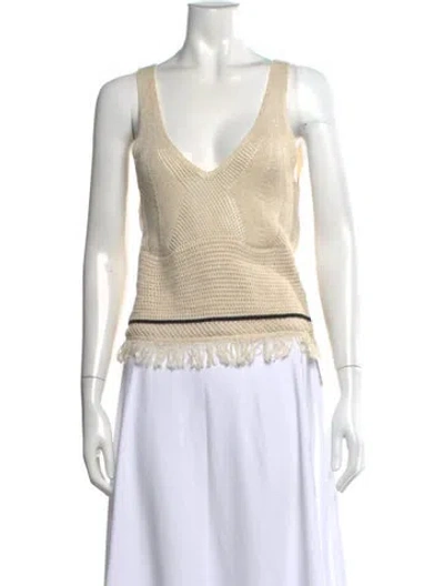 Pre-owned Ramy Brook V-neck Sweater In Neutral