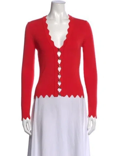 Pre-owned Ramy Brook V-neck Sweater In Red