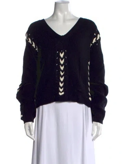 Pre-owned Ramy Brook V-neck Sweater W/ Tags In Black