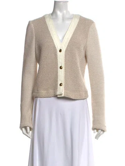 Pre-owned Ramy Brook V-neck Sweater W/ Tags In Neutrals