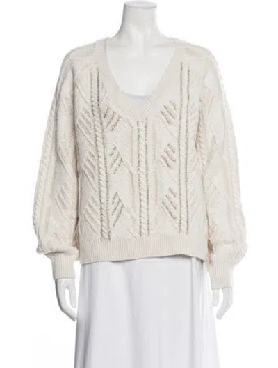 Pre-owned Ramy Brook V-neck Sweater W/ Tags In Neutrals