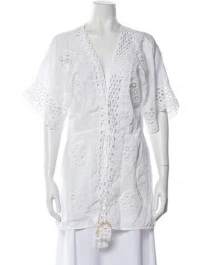 Pre-owned Ramy Brook V-neck Sweater In White