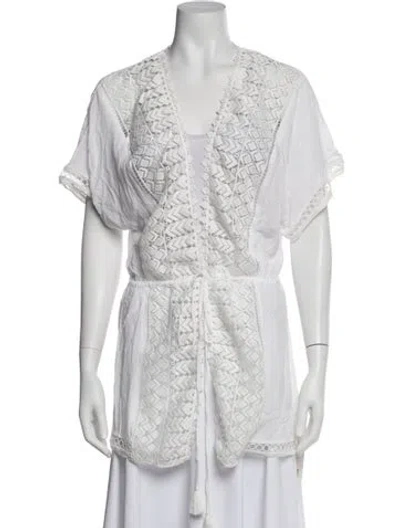 Pre-owned Ramy Brook V-neck Sweater In White