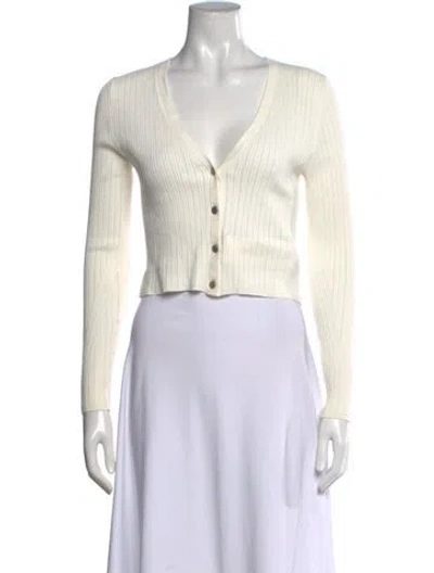 Pre-owned Ramy Brook V-neck Sweater In White