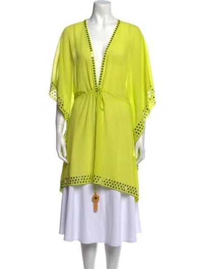 Pre-owned Ramy Brook V-neck Three-quarter Sleeve Tunic W/ Tags In Green