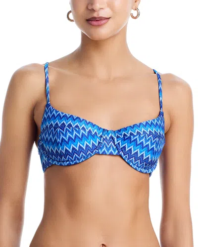Ramy Brook Wave Mona Bikini Top In Blue