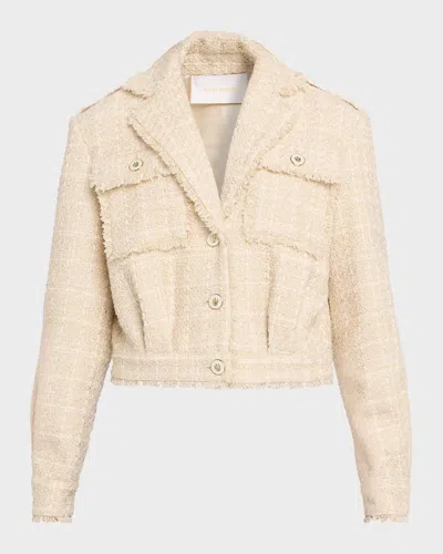 Ramy Brook Wendy Cropped Boucle Jacket In Neutral