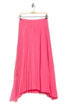 Ramy Brook Winifred Pleated Asymmetric Maxi Skirt In Pink