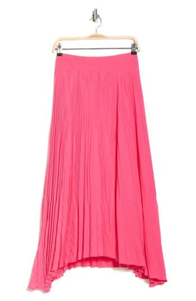 Ramy Brook Winifred Pleated Asymmetric Maxi Skirt In Pink