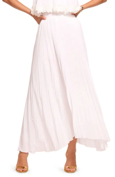 Ramy Brook Winifred Pleated Asymmetric Maxi Skirt In Ivory
