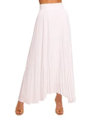 Ramy Brook Winifred Pleated Asymmetric Maxi Skirt In Ivory