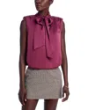 Ramy Brook Winnet Tie Neck Blouse In Pinot Noir