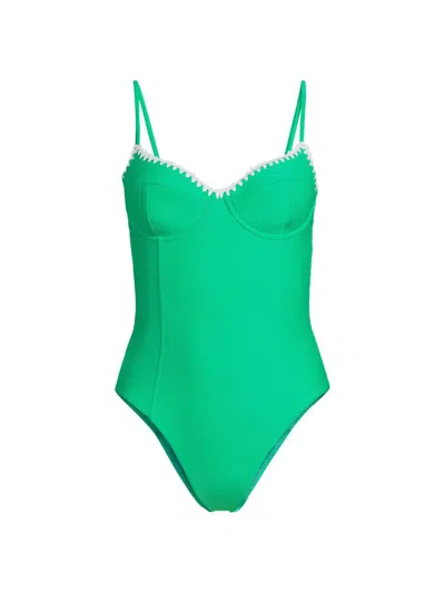 Ramy Brook Women's Addisyn Whipstitch One-piece Swimsuit In Green