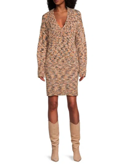Ramy Brook Women's Adeliza Textured Knit V-neck Sweaterdress In Brown