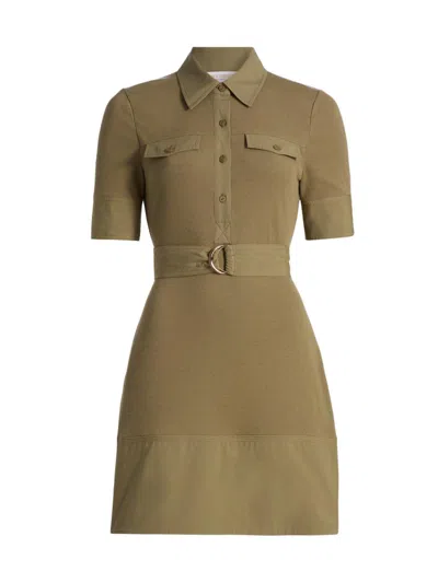 Ramy Brook Women's Alessia Belted Rib-knit Shirtdress In Green