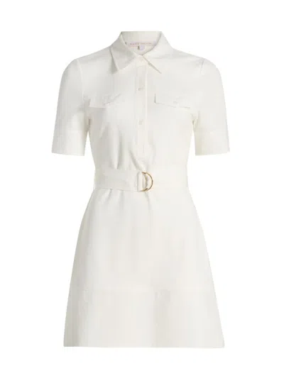 Ramy Brook Women's Alessia Belted Rib-knit Shirtdress In White