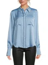 Ramy Brook Women's Aliza Contrast-piping Top In Blue Quartz