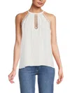 Ramy Brook Women's Allysha Lace Trim Top In Ivory